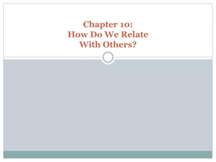 chapter 10 how do we relate with others