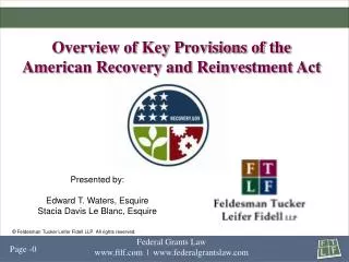 Overview of Key Provisions of the American Recovery and Reinvestment Act