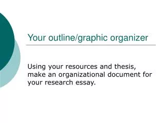 Your outline/graphic organizer