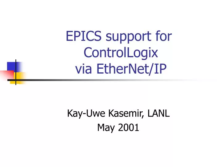 epics support for controllogix via ethernet ip