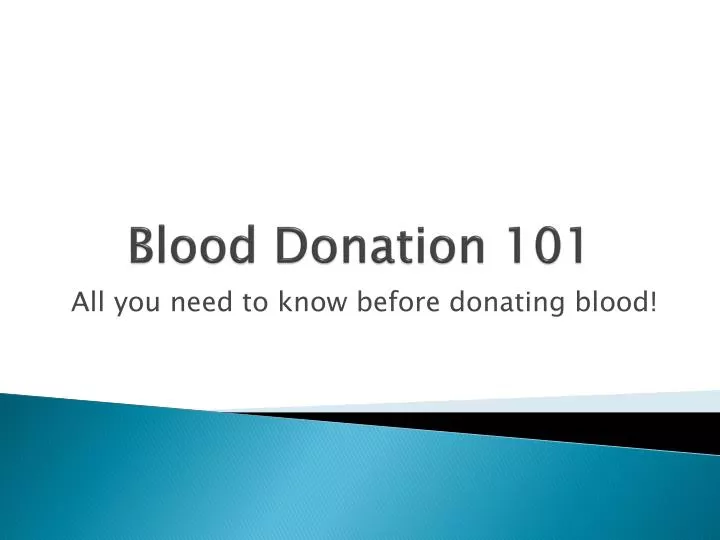blood donation 101