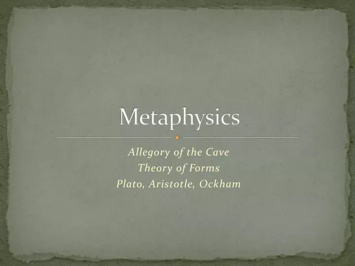 metaphysics