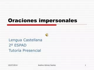 oraciones impersonales