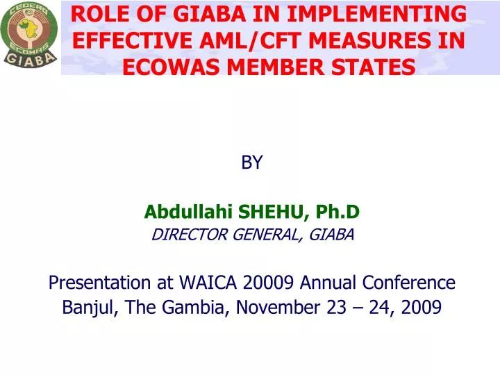 role of giaba in implementing effective aml cft measures in ecowas member states