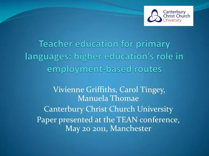 teacher education for primary languages higher education s role in employment based routes