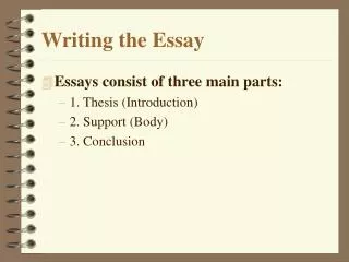 Writing the Essay