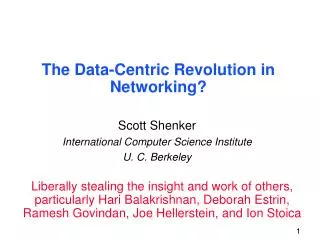 The Data-Centric Revolution in Networking?