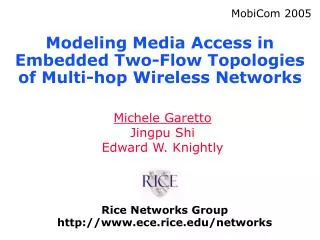 Modeling Media Access in Embedded Two-Flow Topologies of Multi-hop Wireless Networks