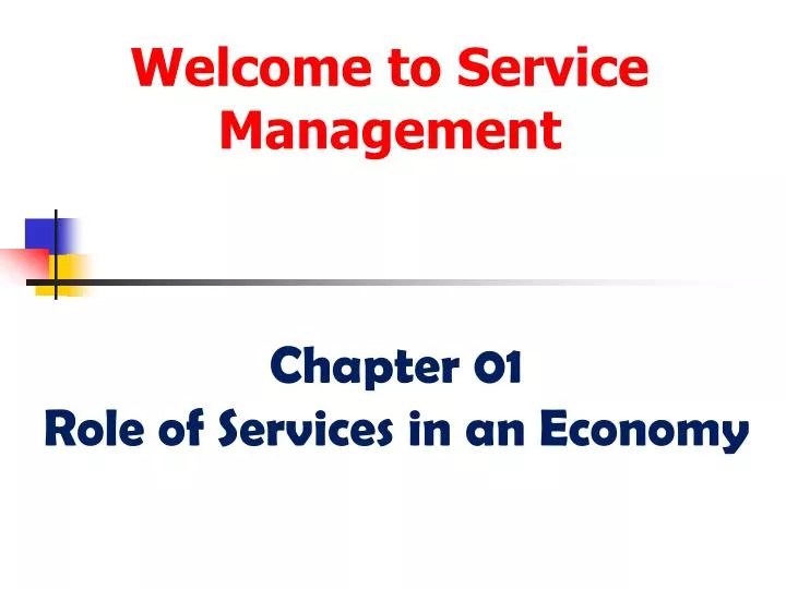 welcome to service management