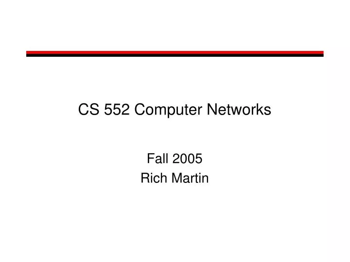 cs 552 computer networks
