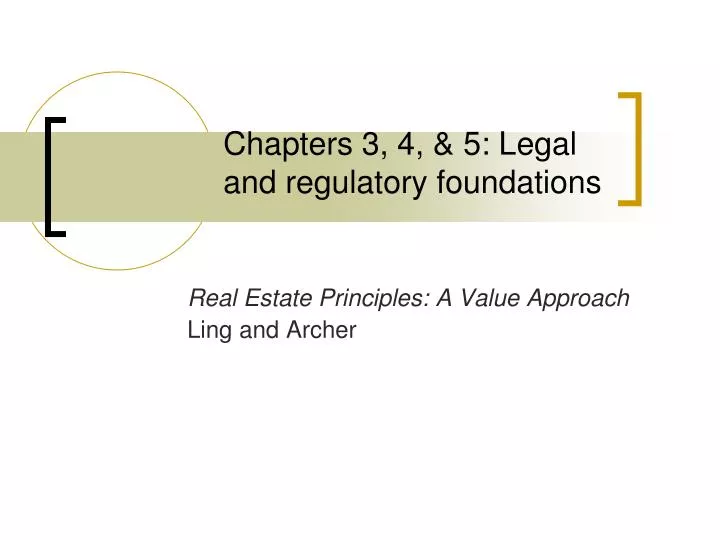 chapters 3 4 5 legal and regulatory foundations