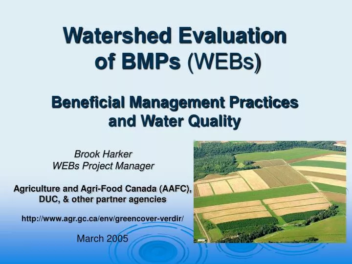 watershed evaluation of bmps webs beneficial management practices and water quality