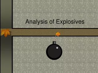 Analysis of Explosives