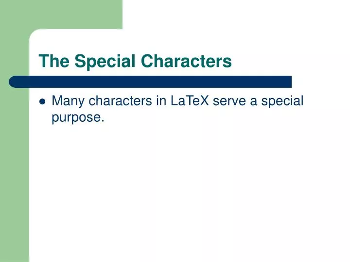 the special characters