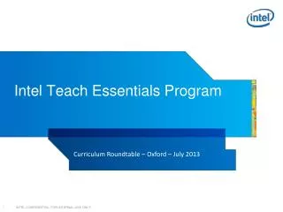 Intel Teach Essentials Program