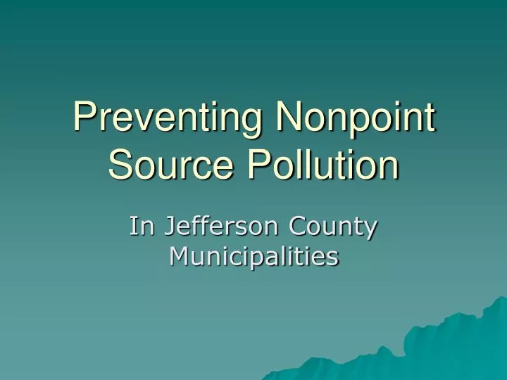preventing nonpoint source pollution