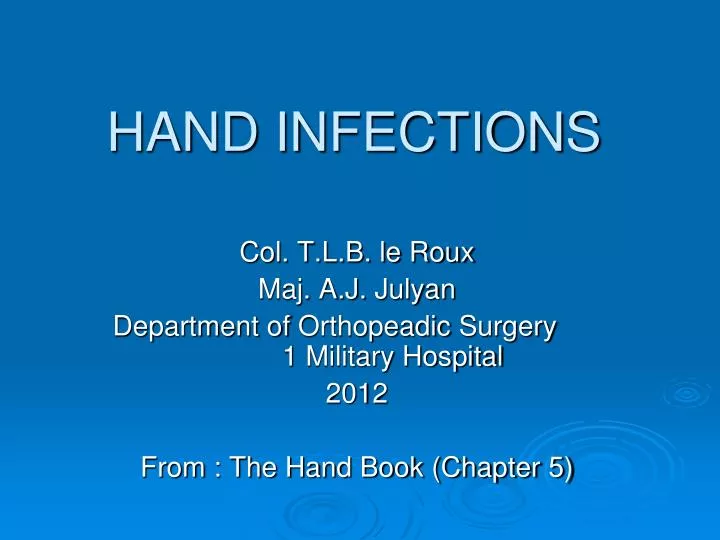 hand infections
