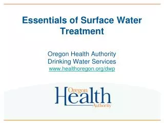 Essentials of Surface Water Treatment