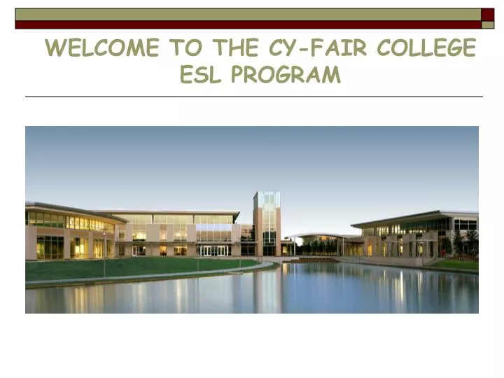 welcome to the c y fair college esl program