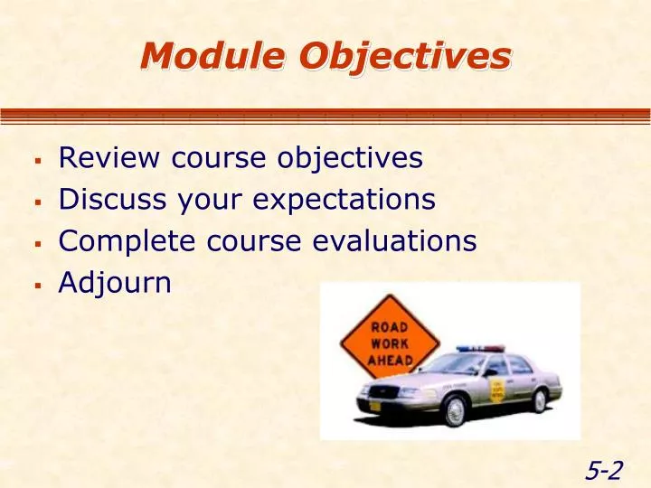 module objectives