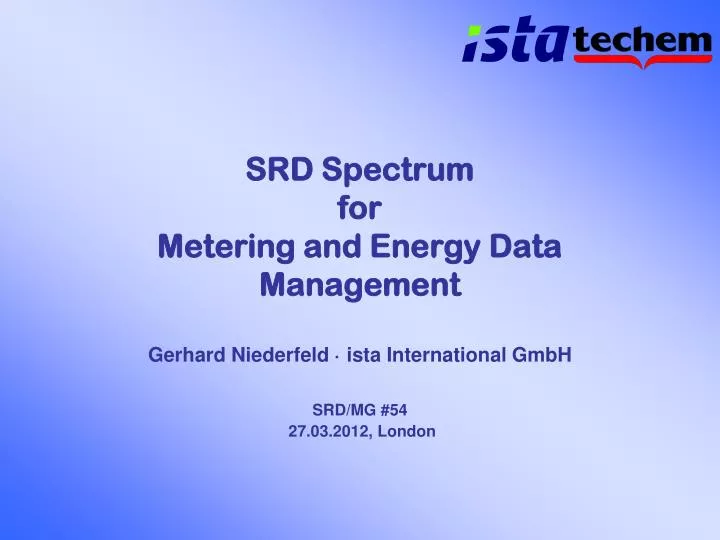 srd spectrum for metering and energy data management