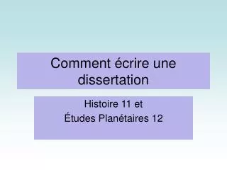 comment crire une dissertation
