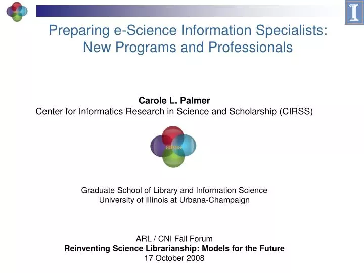 preparing e science information specialists new programs and professionals