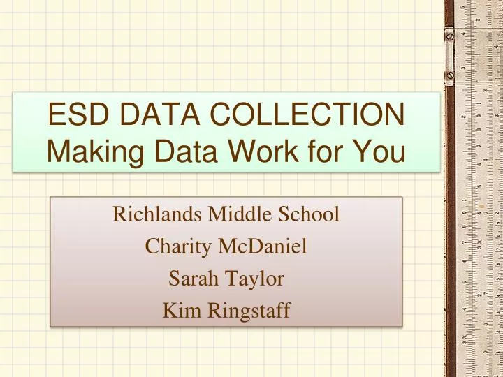 esd data collection making data work for you