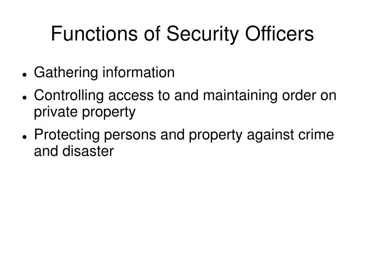 functions of security officers