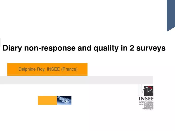 diary non response and quality in 2 surveys