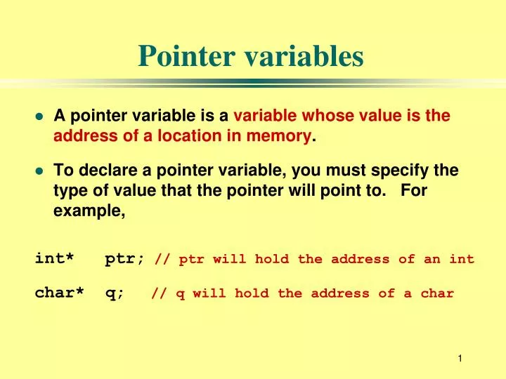 pointer variables