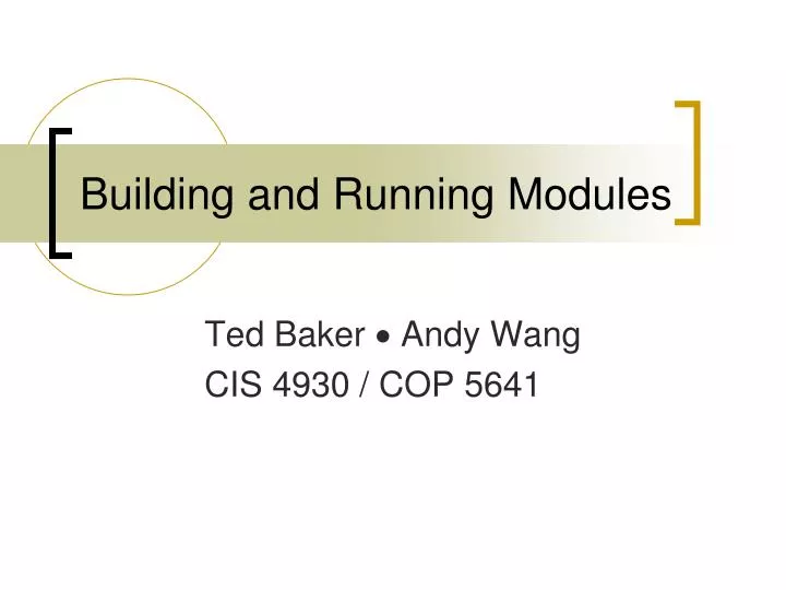 building and running modules