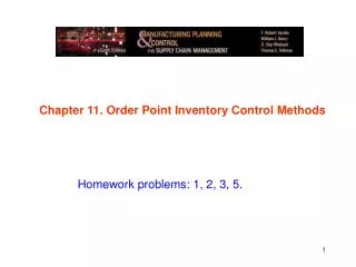 Chapter 11. Order Point Inventory Control Methods