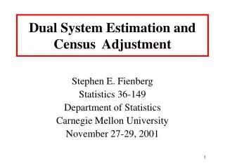 Dual System Estimation and Census Adjustment