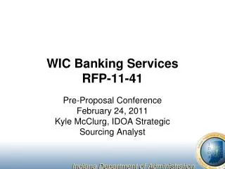 WIC Banking Services RFP-11-41