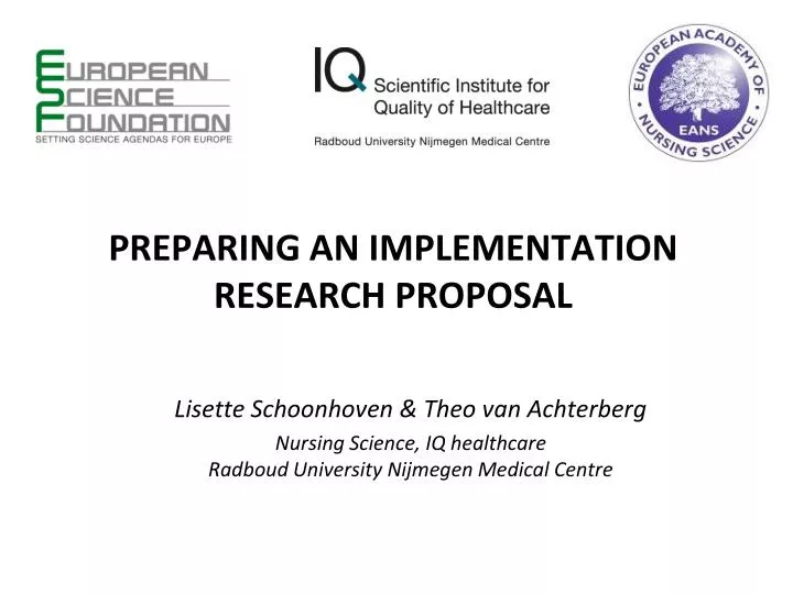 preparing an implementation research proposal