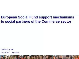 European Social Fund support mechanisms to social partners of the Commerce sector