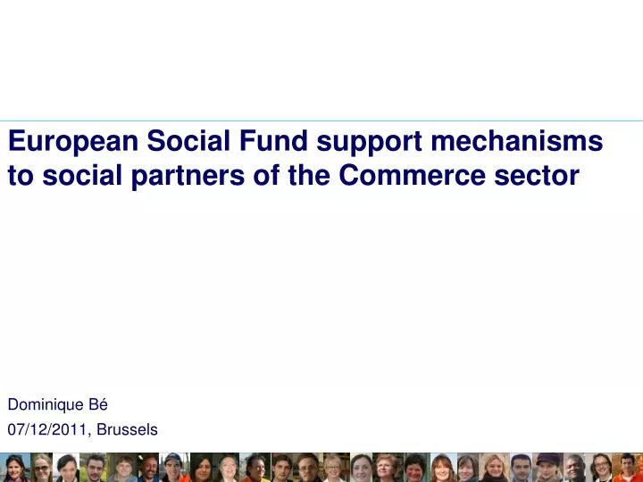european social fund support mechanisms to social partners of the commerce sector