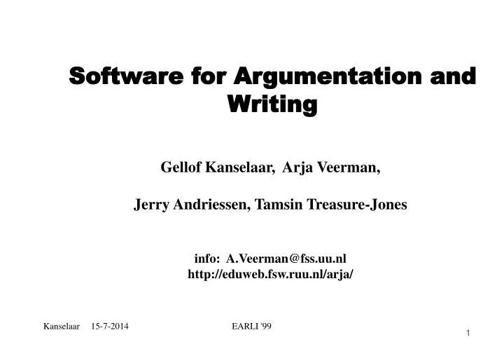 software for argumentation and writing