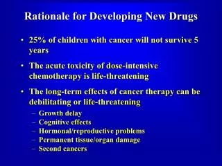 Rationale for Developing New Drugs