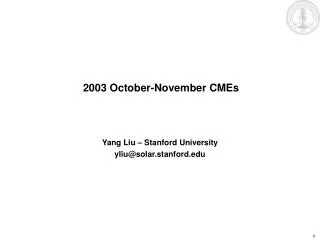 2003 October-November CMEs