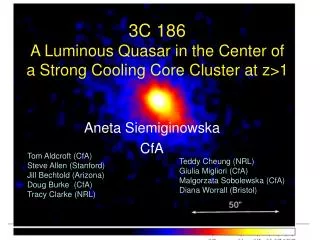 3C 186 A Luminous Quasar in the Center of a Strong Cooling Core Cluster at z&gt;1
