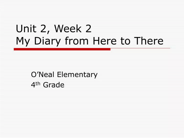 unit 2 week 2 my diary from here to there