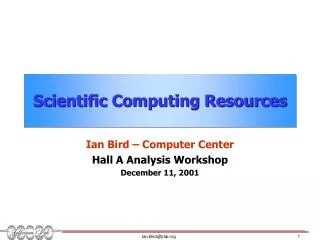 Scientific Computing Resources