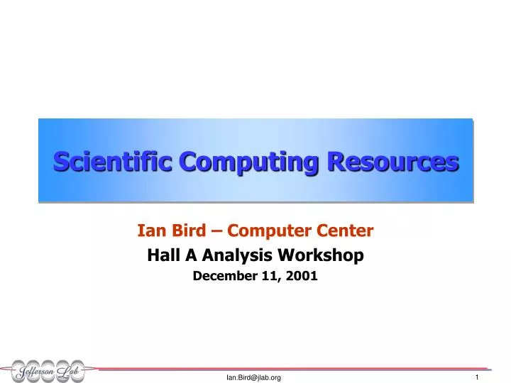 scientific computing resources