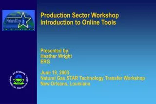 Natural Gas STAR Online Tools Suite