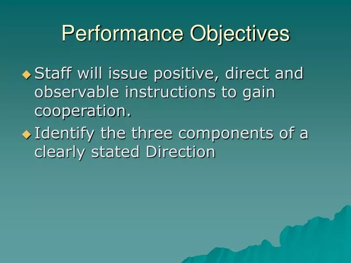 performance objectives