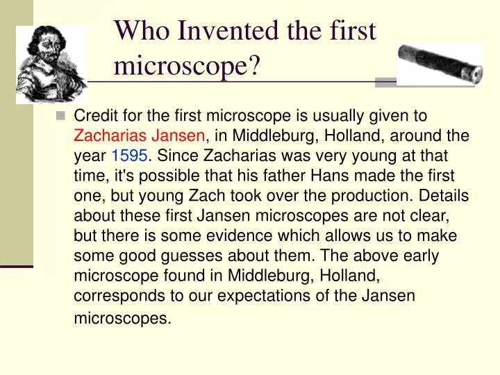 PPT Who Invented The First Microscope PowerPoint Presentation Free 