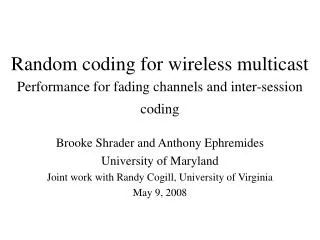 Random coding for wireless multicast