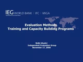 Evaluation Methods Training and Capacity Building Programs